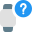 Modern smartwatch with question mark isolated on white backgsquare, icon