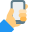 Full screen to body ratio cell phone in hand icon