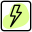 Electricity substation with a thunderbolt logotype icon