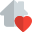 Homepage bookmark with a heart Logotype isolated on a white background icon