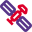 Mini satellite with media broadcasting service layout icon