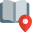 Location of a bookstore isolated on a white background icon