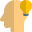 Head with lighting bulb indication idea or thought icon