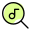 Magnifying glass Logotype for searching music online icon