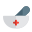 Mortar and pestle for grinding the solid medication icon