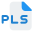 PLS is a computer file format for a multimedia playlist icon