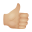 палец вверх-средний-светлый тон кожи icon