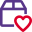 Favorite shipping address with a heart logotype icon