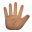 指を持った手、広げた、中間の肌色 icon