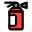 Fire extinguisher used in emergency to put off fire icon