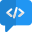 Chat and discussion over software programming language icon