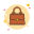 Vista frontale di borsa icon