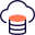 Database server with cloud storage online layout icon