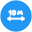 Distance of about ten kilometers range on a road signal icon