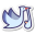 Cigogne volante portant un paquet icon