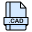external-cad-cad-file-extension-creatype-filed-outline-colourcreatype icon