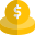 Dollar coin funds isolated on a white background icon