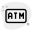 Automated teller machine for making financial transactions from a bank account icon