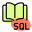 SQL programming and guide book isolates on white background icon