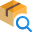 Searching item for delivery of parcel item from logistic website portal icon
