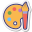 Farbpalette mit Pinsel icon