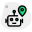 Location of a robot with pinpoint Isolated on a white background icon