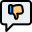 Dislike comment with thumbs down on a speech bubble icon