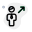 Businessman moving in direction north east direction icon