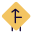 Side road to front joining the intersection icon