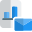 Bar chart send via message with envelope logotype icon
