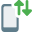 Cell phone with un and down arrow for internet connectivity icon