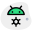 Internal Android operating system settings with cogwheel logotype icon