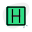 Helicopter signal with alphabet H on a roof top icon