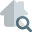 Search for the functions in smart homes with magnifying glass isolated on a white background icon