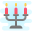 Lámpara de tres velas de luz icon