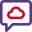 Customer support of cloud storage provider with chat bubble icon