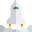 Launch of rocket with payload isolated on white background icon