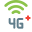 Fourth generation cellular plus and internet connectivity logotype icon