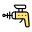 Dummy laser gun with scope isolated on white background icon