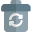 Trash can with recycle logotype isolated on a white background icon