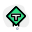 T Road bottom connected intersection road signal icon