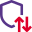 Protection of data transfer with uplink and downlink arrow icon