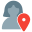 Online location of a user working globally icon