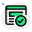 Content verified with a tickmark isolated on a white background icon