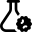 Lab flask in a research of laboratory regarding the coronavirus icon