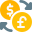 Dollar to euro money exchange service, forex exchange icon