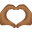 emoji de coração-mãos-de-pele-média-escura icon