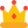 外部国王皇冠与宝石隔离在白色背景奖励颜色塔尔维沃 icon