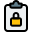 Notes on clipboard is been secured with padlock icon
