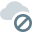 Cloud network disconnected and offline isolated on a white background icon